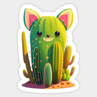 Cacti Cat Sticker